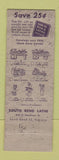 Matchbook Cover - South Bend Tools Lathes IN 1956