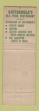 Matchbook Cover - Castagnola Restaurant San Francisco CA