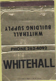Matchbook Cover - Whitehall Building Supply 40 Strike