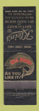 Matchbook Cover - Klein's Restaurant Seafood Pittsburgh PA fish feature