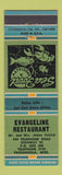 Matchbook Cover - Evangeline Restaurant Pascagoula MS GREEN