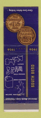 Matchbook Cover - South Bend Tools Lathes Drill Presses Milling IN 1956