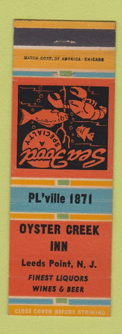 Matchbook Cover - Oyster Creek Inn Leeds Point NJ