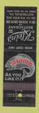 Matchbook Cover - Klein's Restaurant Seafood Pittsburgh PA feature