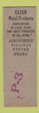 Matchbook Cover - Eaton Metal Products Albuquerque Denver Army Navy SAMPLE