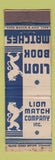 Matchbook Cover - Lion Match Company blue and white