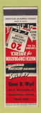 Matchbook Cover - Match Corporation of America Gene Worl Hagerstown IN