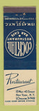 Matchbook Cover - Restaurant New York City bar cafe