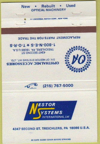 Matchbook Cover - Nestor Systems International St Treichlers PA 40 Strike