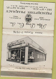 Matchbook Cover - Alps Drug Co New York City WORN 40 Strike