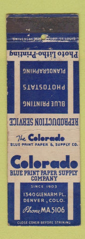 Matchbook Cover - Colorado Blue Print Supply Denver