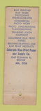 Matchbook Cover - Colorado Blue Print Supply Denver