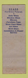 Matchbook Cover - Claude Hollinger Glass Lebanon PA