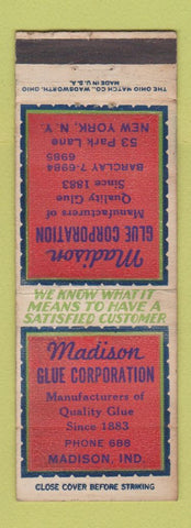 Matchbook Cover - Madison Glue Corporation Madison IN New York City