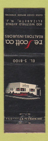Matchbook Cover - RE Scott Real Estate Insurance Elizabeth NJ WEAR