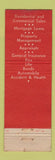Matchbook Cover - RE Scott Real Estate Insurance Elizabeth NJ WEAR