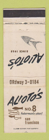 Matchbook Cover - Alioto's No. 8 Fisherman's Wharf San Francisco CA