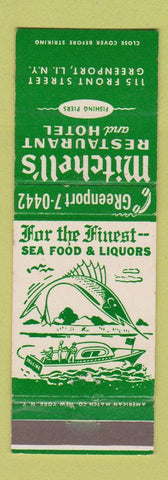 Matchbook Cover - Mitchell's Restaurnt Hotel Greenport LI NY