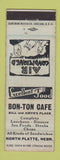 Matchbook Cover - Bon Ton Cafe North Platte NE WEAR