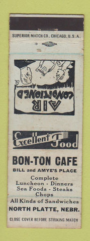 Matchbook Cover - Bon Ton Cafe North Platte NE WEAR