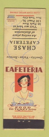 Matchbook Cover - Chase Cafeteria New York City girlie deco