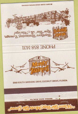 Matchbook Cover - Monty Trainer's Coconut Grove FL 40 Strike
