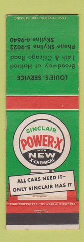 Matchbook Cover - Sinclair oil gas Louie's Chicago IL