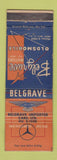 Matchbook Cover - Belgrave Oldmobile Mercedes Benz Jaguar Great Neck LI NY WEAR