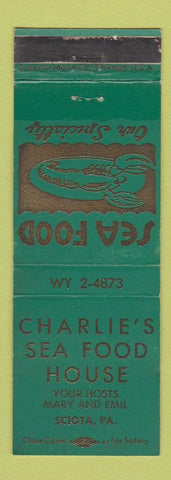 Matchbook Cover - Charlie's Seafood House Scotia PA
