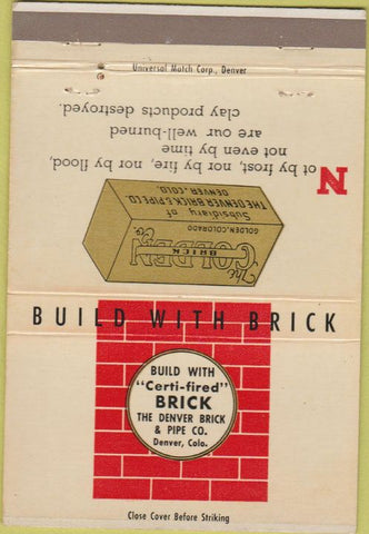 Matchbook Cover - Golden Brick Co Denver CO Golden CO 40 Strike