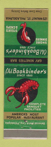 Matchbook Cover - Bookbinder's Restaurant lobster Philadelphia PA