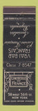Matchbook Cover - L'Auberge de France New York City
