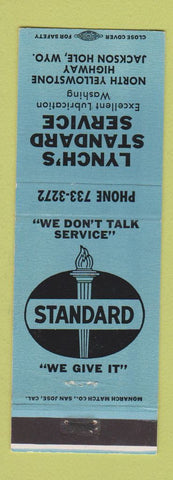 Matchbook Cover - Standard oil gas Lynch's Jackson Hole WY