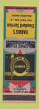 Matchbook Cover - Standard oil gas Harris's Billings MT