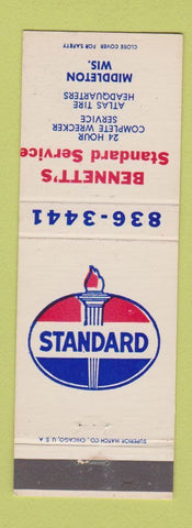 Matchbook Cover - Standard oil gas Bennett's Middleton WI