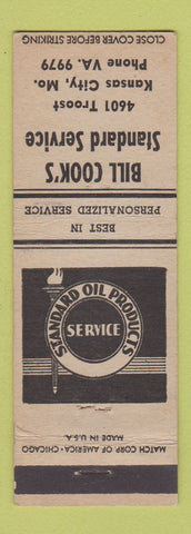 Matchbook Cover - Standard oil gas Bill Cook's Kansas City MO
