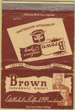 Matchbook Cover - Brown Insurance Agency Bedford OH CREASE 40 Strike