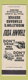 Matchbook Cover - Standard oil gas Middleton's Ellettsville IN