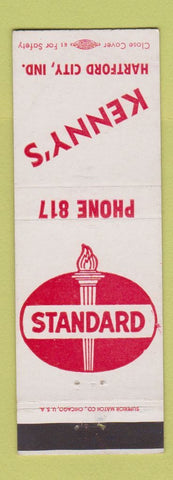 Matchbook Cover - Standard oil gas Kenny's Hartford City IN low phone #