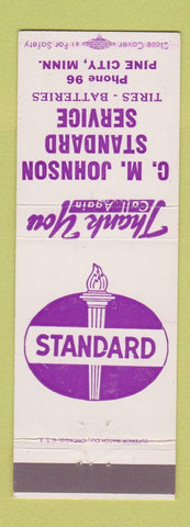 Matchbook Cover - Standard oil gas CM Johnson Pine City MN low phone #
