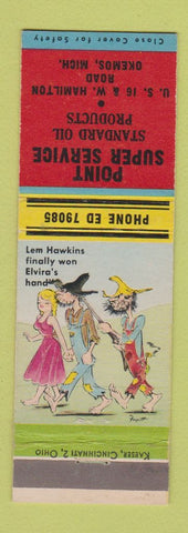 Matchbook Cover - Standard oil gas Point Super Service Okemos MI hillbilly