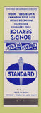 Matchbook Cover - Standard oil gas Bond's Waterford MI
