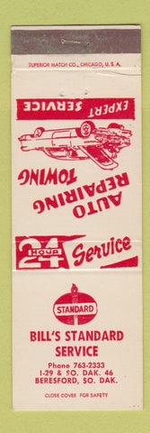 Matchbook Cover - Standard oil gas Bill's Beresford SD