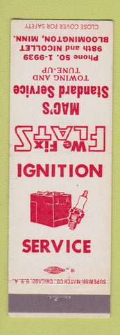 Matchbook Cover - Standard oil gas Mac's Bloomington MN