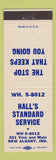 Matchbook Cover - Standard oil gas Hall's New Albany IN