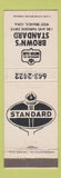Matchbook Cover - Standard oil gas Brown's West Branch IA