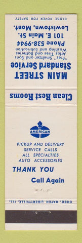 Matchbook Cover - Standard oil gas Main Street Lewistown MT