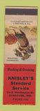 Matchbook Cover - Standard oil gas Knisley's Syracuse IN low phone #