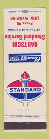 Matchbook Cover - Standard oil gas Gautschi Lusk WY low phone #