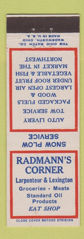 Matchbook Cover - Standard oil gas Radmann's Corner St Paul MN